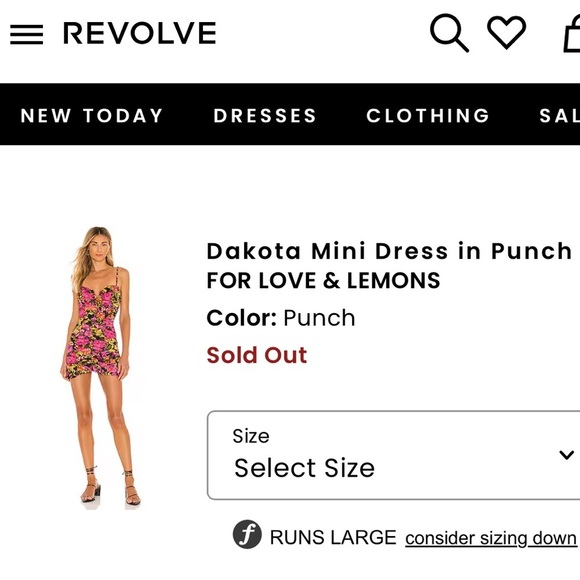 For Love And Lemons Pink, Black, Yellow Floral Cocktail Dress - Picture 16 of 16